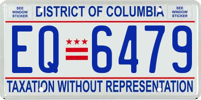 DC license plate EQ6479