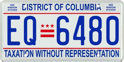 DC license plate EQ6480