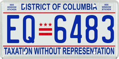 DC license plate EQ6483