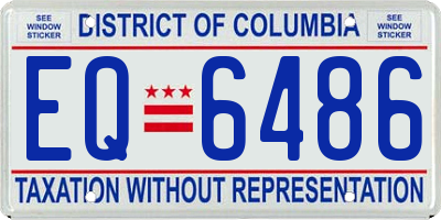 DC license plate EQ6486