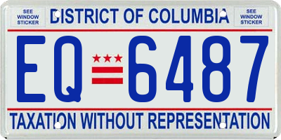 DC license plate EQ6487