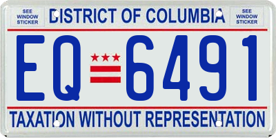 DC license plate EQ6491