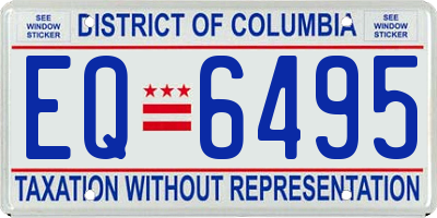 DC license plate EQ6495