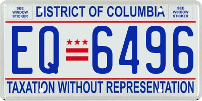 DC license plate EQ6496