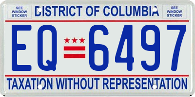 DC license plate EQ6497