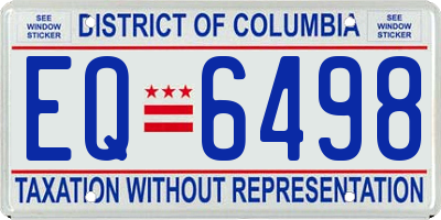 DC license plate EQ6498