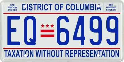 DC license plate EQ6499