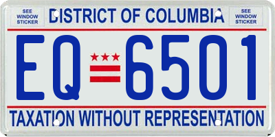 DC license plate EQ6501