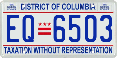 DC license plate EQ6503