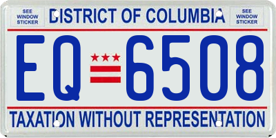DC license plate EQ6508