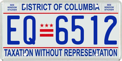 DC license plate EQ6512
