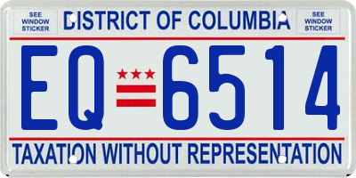 DC license plate EQ6514