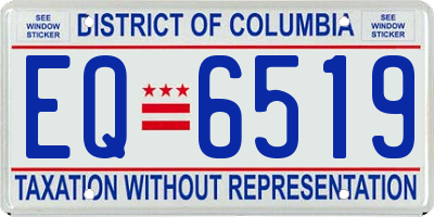 DC license plate EQ6519