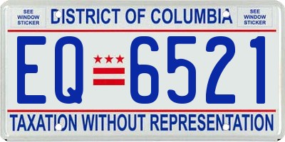 DC license plate EQ6521