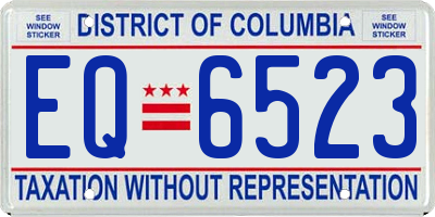 DC license plate EQ6523