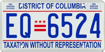 DC license plate EQ6524