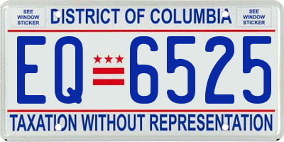 DC license plate EQ6525