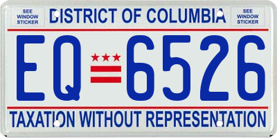 DC license plate EQ6526