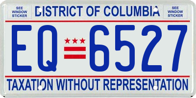 DC license plate EQ6527