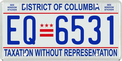 DC license plate EQ6531