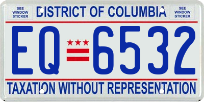 DC license plate EQ6532
