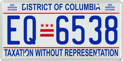 DC license plate EQ6538