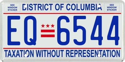DC license plate EQ6544
