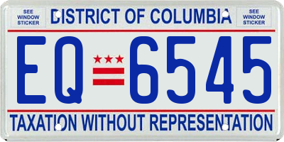 DC license plate EQ6545