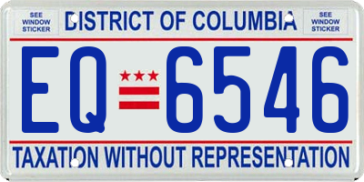 DC license plate EQ6546