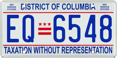 DC license plate EQ6548