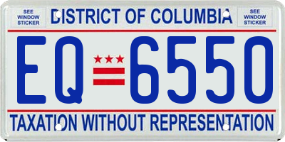 DC license plate EQ6550