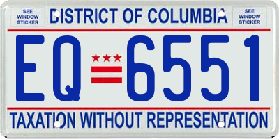 DC license plate EQ6551