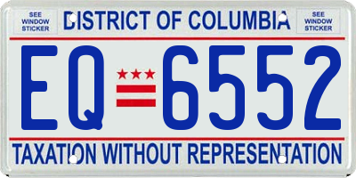 DC license plate EQ6552