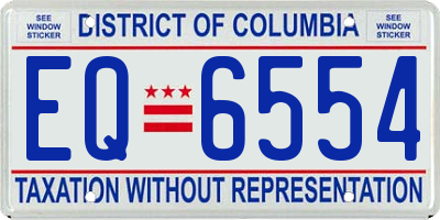 DC license plate EQ6554