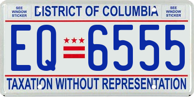 DC license plate EQ6555