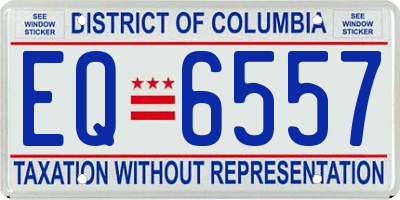 DC license plate EQ6557