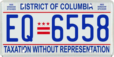 DC license plate EQ6558