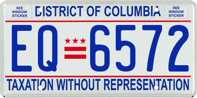 DC license plate EQ6572