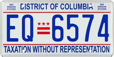 DC license plate EQ6574