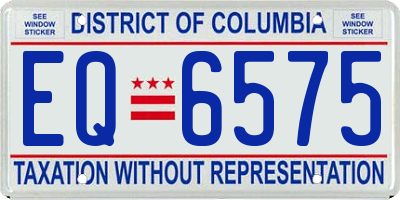 DC license plate EQ6575