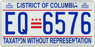 DC license plate EQ6576