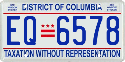 DC license plate EQ6578