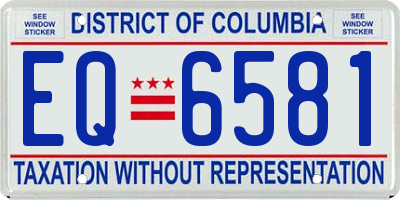 DC license plate EQ6581