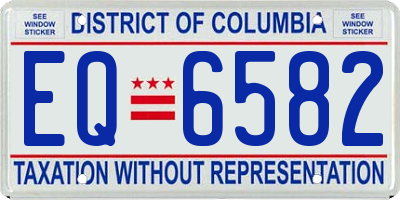 DC license plate EQ6582