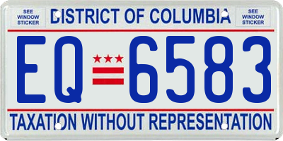 DC license plate EQ6583