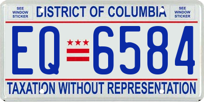DC license plate EQ6584