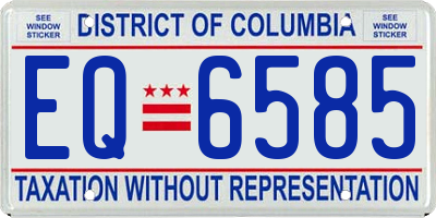 DC license plate EQ6585