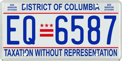 DC license plate EQ6587