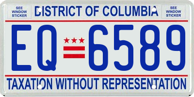 DC license plate EQ6589