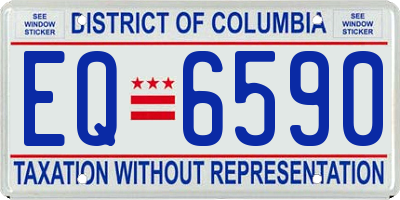 DC license plate EQ6590